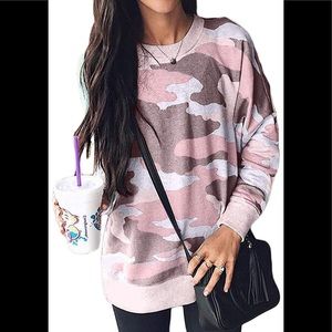 Women Camouflage Shirts Loose Pullover Women